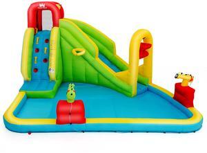 Costway 157.5''x132''x90.5'' Inflatable Water Slide Kids Bounce House Without Blower