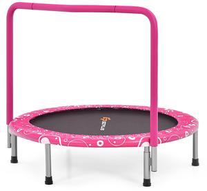 Costway 36'' Kids Trampoline Rebounder W/Full Covered Handrail & Pad Indoor Outdoor Pink