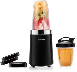 Costway 1000W Portable Blender 6-Blade Smoothie Blender with 12 Oz & 24 Oz Travel Bottle