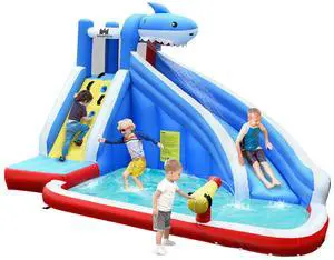 Costway Inflatable Water Slide Animal Shaped Bounce House Castle Splash Water Pool without Blower