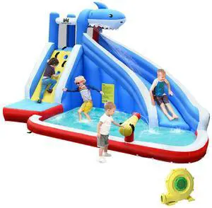 Costway Inflatable Water Slide Animal Shaped Bounce House Castle Splash Water Pool W/750W Blower