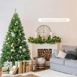 Costway 7.5FT PVC Christmas Tree 1346 Tips Hinged Solid Metal Leg