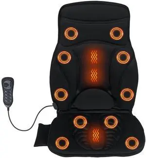 Costway Back Massager Seat Cushion with Heat Electric Massage Chair Pad 3 Speeds Costway Back Massager Seat Cushion with Heat Electric Massage Chair Pad 3 Speeds