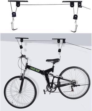 Bike Bicycle Lift Ceiling Mounted Hoist Storage Garage Hanger Pulley Rack