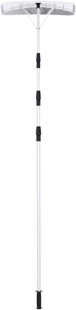 21FT Telescoping Snow Roof Rake Large Poly Blade Aluminum Tube Non-Slip Handle