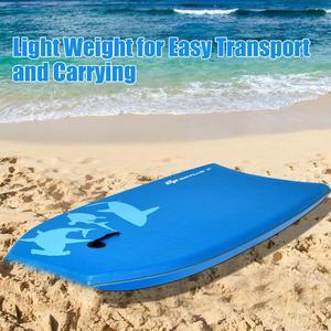 37" Lightweight Super Bodyboard Surfing W/Leash EPS Core Boarding Blue Shark