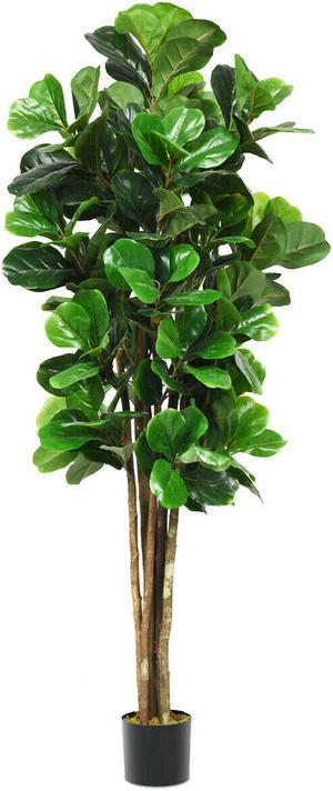 6-Feet Artificial Fiddle Leaf Fig Tree Indoor-Outdoor Home Decorative Planter