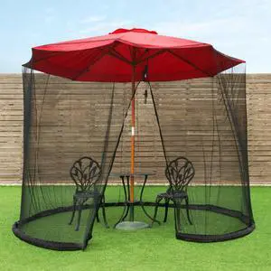9/10FT Umbrella Table Screen Cover Mosquito Bug Insect Net Outdoor Patio Netting
