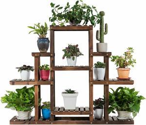 6-Tier Flower Wood Stand Plant Display Rack Multifunctional Storage Shelf