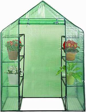 Costway Portable Mini Walk In Outdoor 4 Tier 8 Shelves Greenhouse