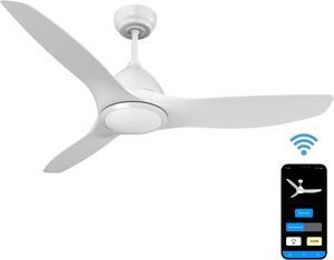 52 in. WiFi LED Indoor Black 3-Blade Smart Ceiling Fan with Temperature Control LED Light (Works with Alexa and Google Assistant), White 52 in. WiFi LED Indoor Black 3-Blade Smart Ceiling Fan with Temperature Control LED Light (Works with Alexa and Google Assistant), White