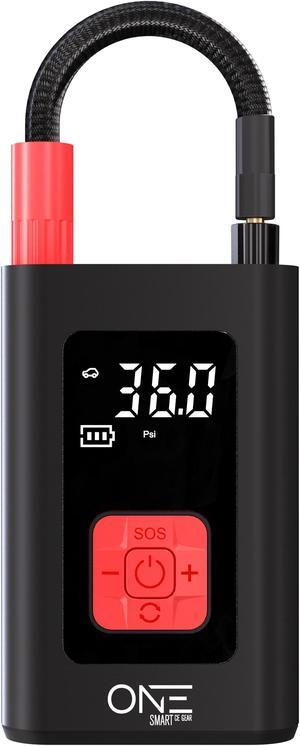 ONE Tire Inflator 7.4V, 5200 mA Capacity with Portable Power Bank