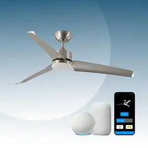 All Seasons Smart 52 Ceiling Fan with WiFi  LED Light, 6 Speeds, Reverse Mode, Works with Alexa & Google