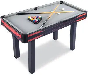 48 Compact Pool Table with Velvet Playing Surface, Full Accessory Set & Adjustable Legs  Home Game Room Table