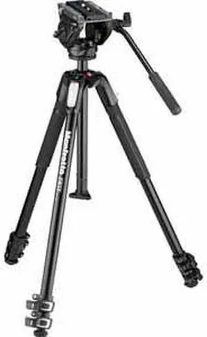 Manfrotto MVH500AH Fluid Video Head with MT190X3 Aluminum 3-Section Tripod
