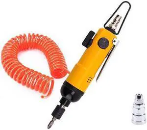 ELECALL Electric screwdriver Torque Adjustable Pneumatic Screwdriver Two-End Screwdrivers Bit & 6M Spring Tube 8*5 - Yellow