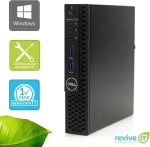 Dell Optiplex 3070 Micro Intel 6 Core i5-9500T 2.20GHz 8GB 256GB SSD Win 10 Pro 1 Yr Wty