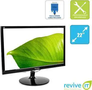 ViewSonic VX2252mh 22" Widescreen 1920x1080 16:9 TN LCD Monitor VGA HDMI DVI - Grade A