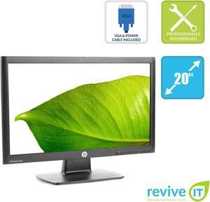 HP ProDisplay P202 20"  Widescreen 1600x900 16:9 TN LED Backlit LCD Monitor VGA DP - Grade A