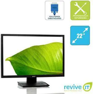 Acer V223W 22" Widescreen 1680x1050 16:10 LCD TFT Monitor VGA DVI Grade A