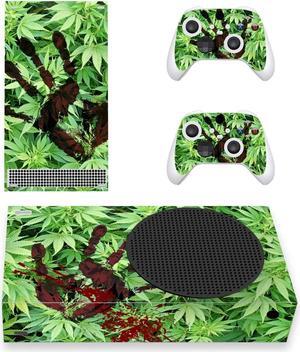 PlayVital Blood Handprint Weeds Custom Vinyl Skins for Xbox Series S, Wrap Decal Cover Stickers for Xbox Series S Console Controller