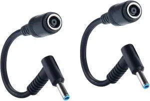 LvpowA+ for HP Charger Adapter Tip, 7.4x5.0mm to 4.5x3.0mm Tip Connector Converter for HP Stream Spectre Pavilion Envy Elitebook Split Chromebook Power Cord [2 Pack]