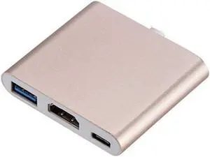 YI-YU USB C HUB to HDMI Adapter 3 USB Type C Hub to HDMI 4K USB Port USB C Power Delivery USB C Hub (Color : Golden) YI-YU USB C HUB to HDMI Adapter 3 USB Type C Hub to HDMI 4K USB Port USB C Power Delivery USB C Hub (Color : Golden)