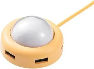 Mini 4 USB Port Hub Extension Cable Splitter High Speed Transmission with LED Night Light for Computer Mobile Phone (Color : Pink) (Yellow)