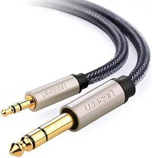 UGREEN 6.35mm 1/4" Male to 3.5mm 1/8" Male TRS Stereo Audio Cable with Zinc Alloy Housing and Nylon Braid for iPod, Laptop,Home Theater Devices, and Amplifiers(6ft)