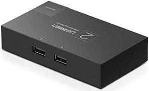 UGREEN USB Sharing Switch USB 2.0 Peripheral Switcher Adapter Box 2 Computer Share 1 USB Device Hub for Printer Scanner with 2 Pack USB 2.0 Male Cable