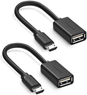 UGREEN Micro USB to USB, Micro USB 2.0 OTG Cable 2 Pack On The Go Adapter Micro USB Male to USB Female for Samsung S7 S6 Edge S4 S3, LG G4, Dji Spark Mavic Remote Controller, Android Tablets (Black)