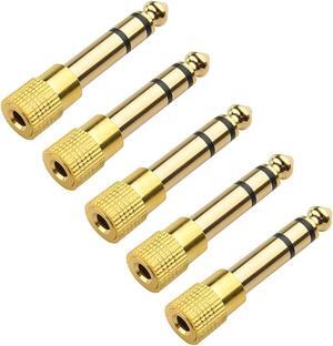 Cable Matters 5-Pack, Gold Plated 6.3mm (1/4 inch) to 3.5 mm Male to Female Stereo AdapterParent