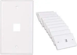 Cable Matters (10-Pack) Low Profile 2-Port Keystone Jack Wall Plate1-Port