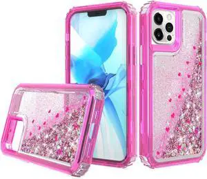 Atomic Quicksand Glitter Waterfall Hybrid Case for iPhone 12 / iPhone 12 Pro - Hot Pink