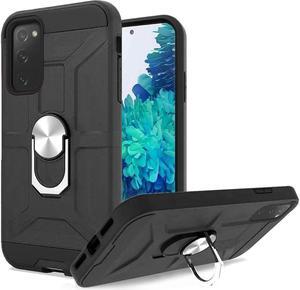 Dynamic Dual Layer Hybrid Case with Ring Stent Finger Loop for Samsung Galaxy S20 FE Fan Edition - Black