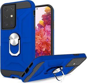 Dynamic Dual Layer Hybrid Case with Ring Holder for Samsung Galaxy S21 Ultra 5G - Blue