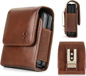 Classic Series Leather Belt Pouch for Samsung Galaxy Z Flip 5 / 4 / 3 - Brown