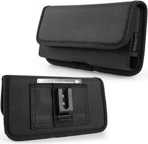 Extra Large Case-On Nylon Holster Pouch for Phones with 6.5 inch and Above Screen Size - Black