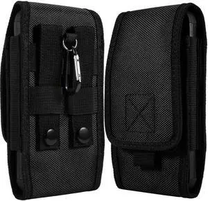 Nylon Holster Vertical Pouch (6.5 inch & Above Screen Size) - Black