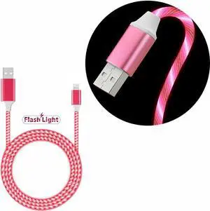 Flowing LED Lights Lightning to USB Charge and Sync Cable - Red