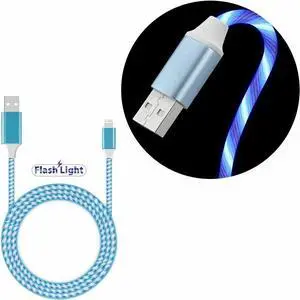 Flowing LED Lights Lightning to USB Charge and Sync Cable - Blue