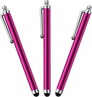 3-Pack HD Easy Glider Capacitive Stylus Pen - Hot Pink