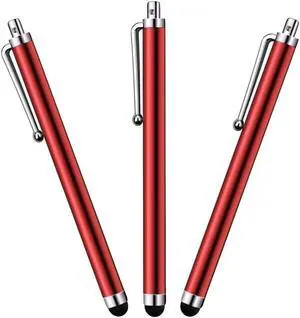 3-Pack HD Easy Glider Capacitive Stylus Pen - Red