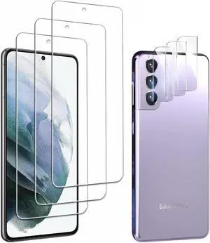 3+3 Combo Pack 3-Pack Tempered Glass Screen Protector + 3-Pack Camera Lens Protector for Samsung Galaxy S21 FE 5G