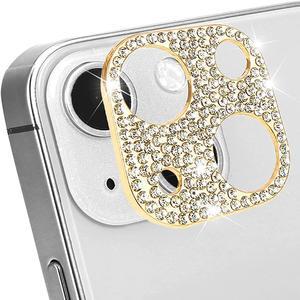 Sparkling Rhinestone Adhesive Rear Camera Lens Protector for iPhone 13 / iPhone 13 Mini - Gold