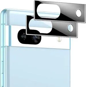 2-Pack HD Tempered Glass Camera Lens Protector for Google Pixel 7a - Black