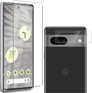 Tempered Glass Screen Protector + Camera Lens Protector for Google Pixel 7a