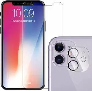Tempered Glass Screen Protector + Camera Lens Protector for iPhone 11 Tempered Glass Screen Protector + Camera Lens Protector for iPhone 11