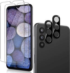 2+2 Combo Pack 2-Pack Tempered Glass Screen Protector + 2-Pack Camera Lens Protector (Black) for Samsung Galaxy A14 5G