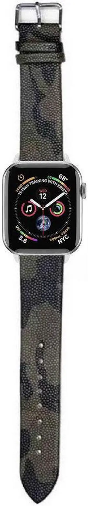 Camouflage Series Leather Band for Apple Watch 49mm / 45mm / 44mm / 42mm - Black
